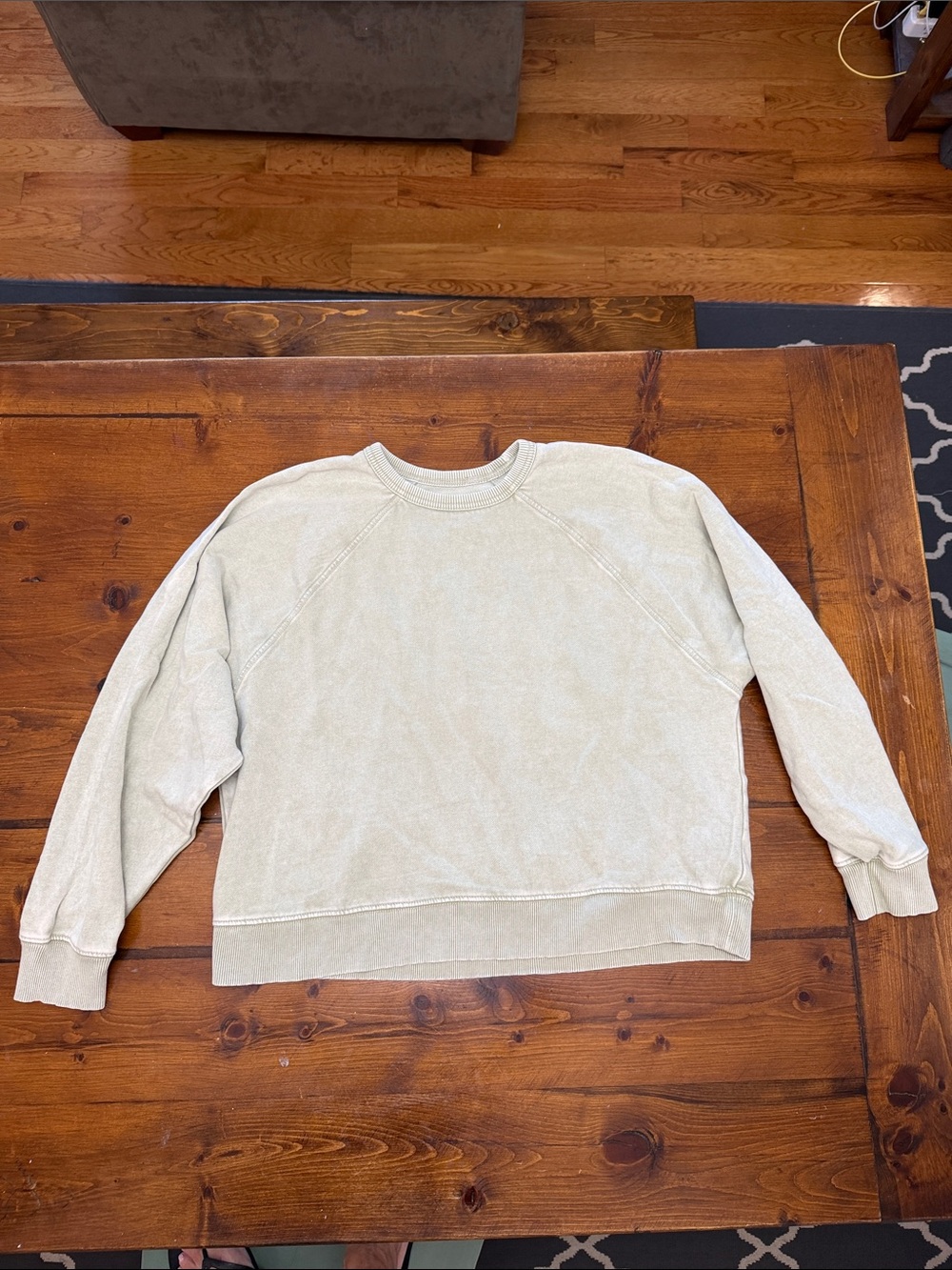 American Eagle Outfitters Washed Beige Crewneck Sweatshirt